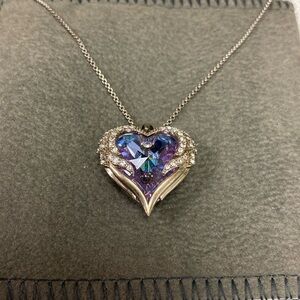 Dichoric glass heart necklace